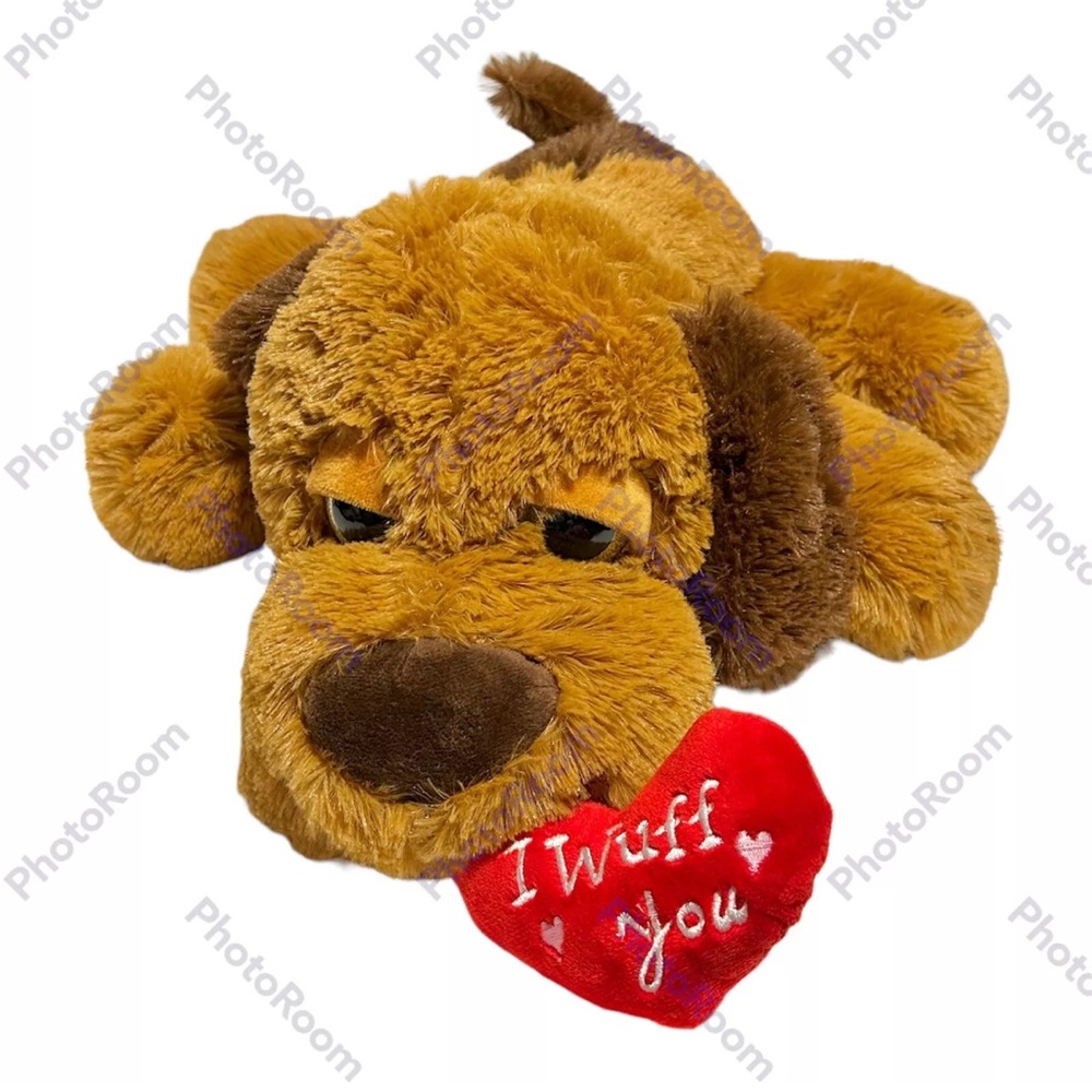 Valentines Hug & Luv Puppy Dog Plush Brown Large 17"